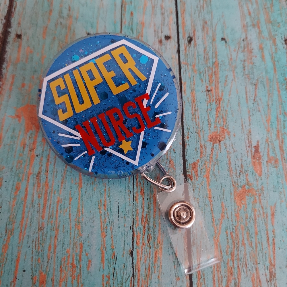 Super nurse badge reel, Retractable ID badge holder